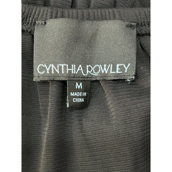 Cynthia Rowley Black Strapless Maxi Dress Ruffle Detail Elastic Waist Sz Medium - Picture 5 of 8